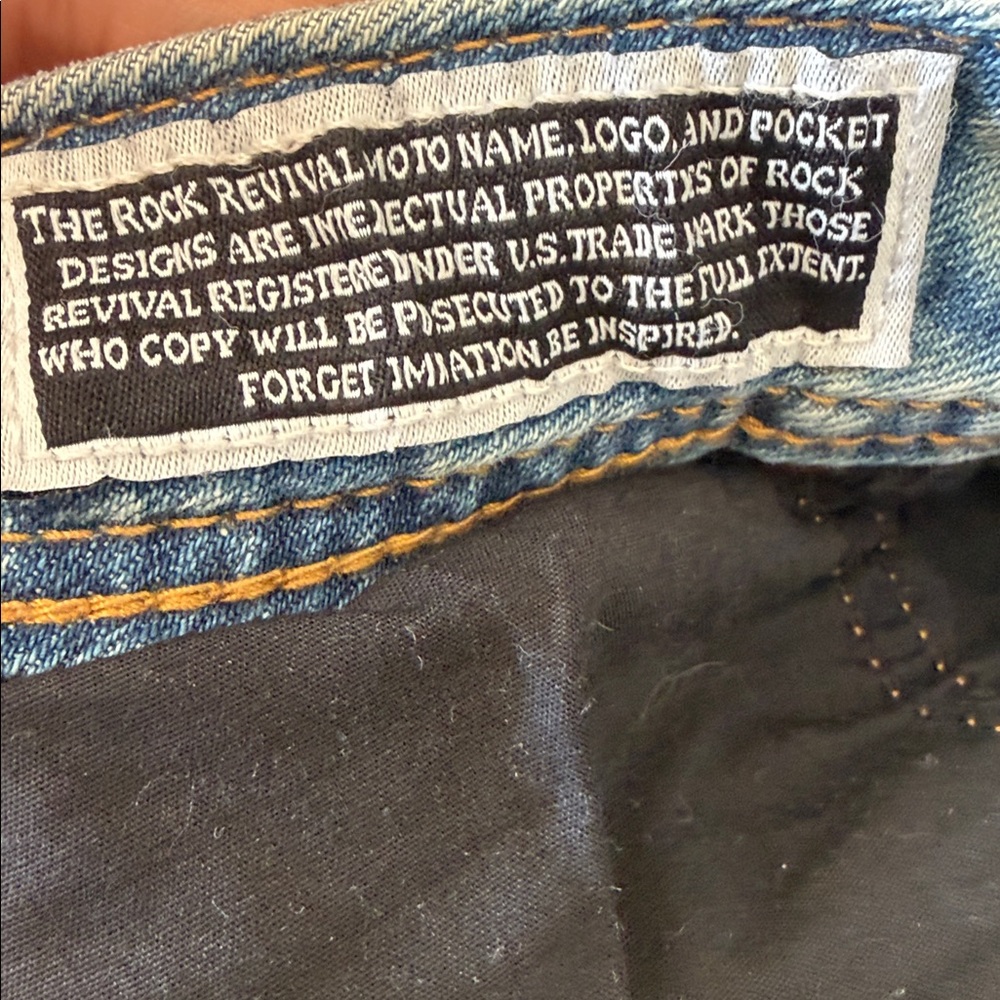 Rock revival gaby Distressed Cream Jeans - Picture 5 of 12